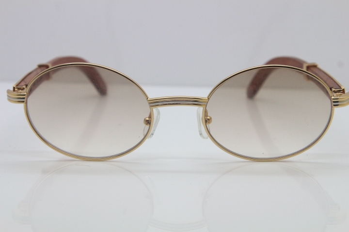 Cartier Hot 7550178 Wood Sunglasses Vintage Unisex Original Sun Glasses  Wholesale 18K Gold Sunglasses Size:55