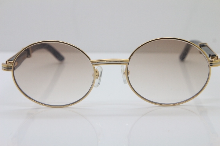 Wholesale Cartier CT 7550178 Vintage Sunglasses Original Black Buffalo horn Sun Glasses in Size:57