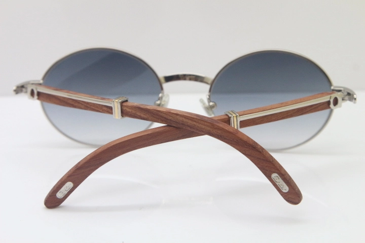 Cartier Hot 7550178 Wood Sunglasses Vintage Unisex Original Sun Glasses  Wholesale 18K Gold Sunglasses Size:55