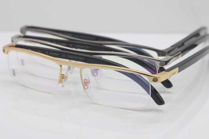 Cartier Optical 4581369 Black Buffalo Horn Eyeglasses