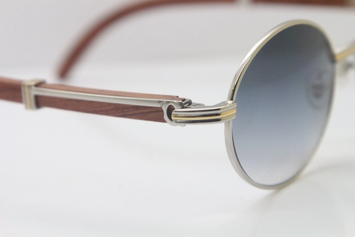 Cartier Hot 7550178 Wood Sunglasses Vintage Unisex Original Sun Glasses  Wholesale 18K Gold Sunglasses Size:55