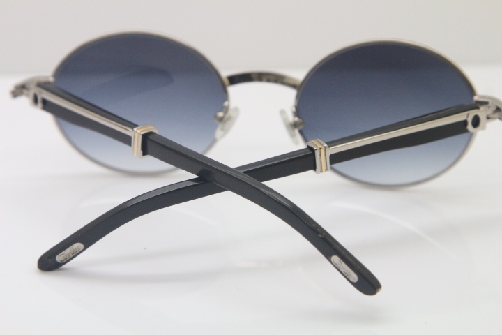 Wholesale Cartier CT 7550178 Vintage Sunglasses Original Black Buffalo horn Sun Glasses in Size:57