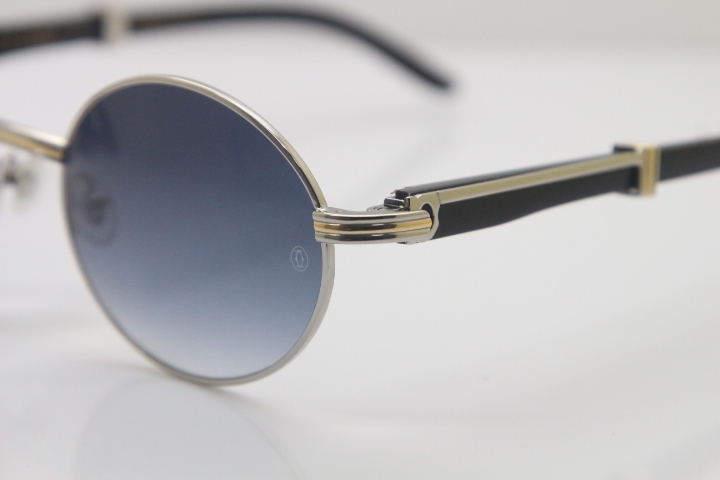 Hot Original Black Buffalo horn Cartier  CT 7550178 Sunglasses Genuine Natural Wholesale Sunglasses Size:55