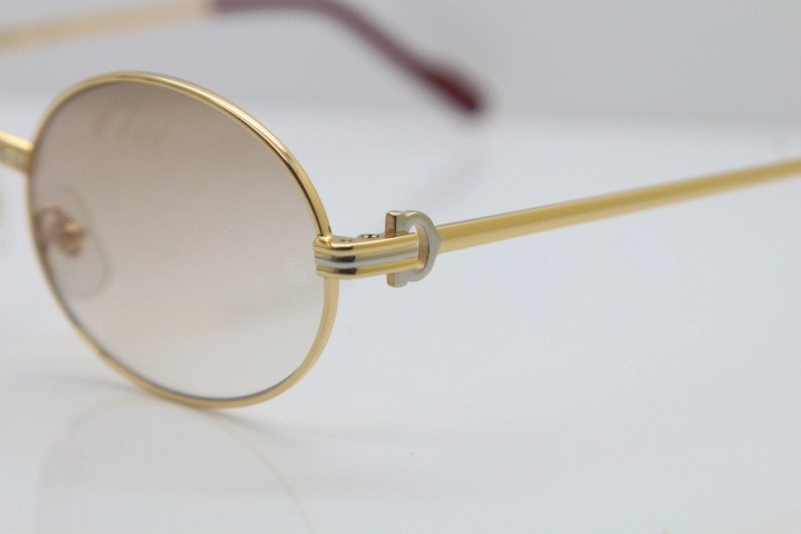 Wholesale Cartier CT 1188008 Sunglasses in Gold Brown Lens