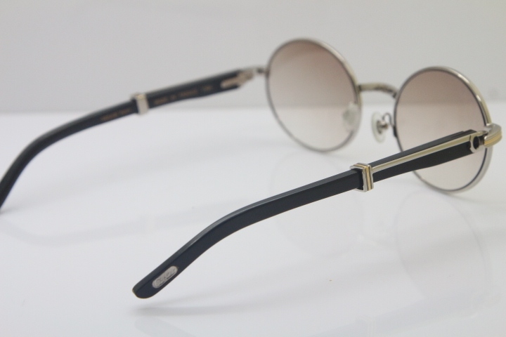 Wholesale Cartier CT 7550178 Vintage Sunglasses Original Black Buffalo horn Sun Glasses in Size:57