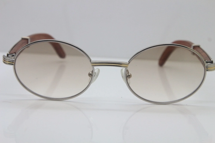Cartier Hot Unisex 7550178 Wood 18K Gold Sunglasses Vintage Sun Glasses Size:57