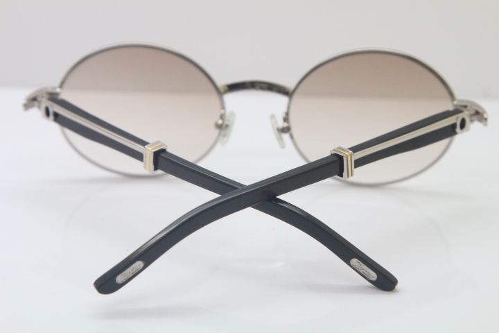 Wholesale Cartier CT 7550178 Vintage Sunglasses Original Black Buffalo horn Sun Glasses in Size:57