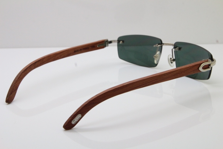 Decor Wood frame Rimless T8100926 gold wood glasses frames sunglasses men luxury brand