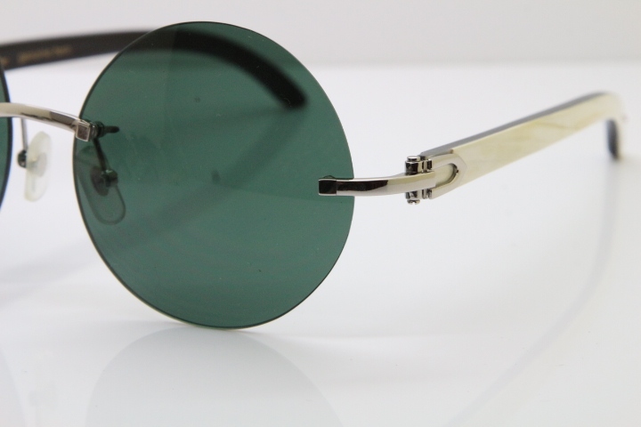 Hot White Inside Black Buffalo Horn Rimless Limited edition Sunglasses Round designer Glasses CT3524012