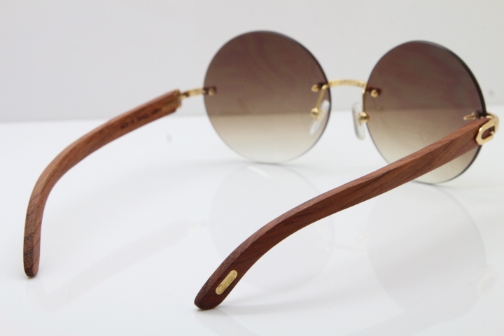 Hot Cartier CT3524012 Rimless Original Wood Sunglasses Size:57