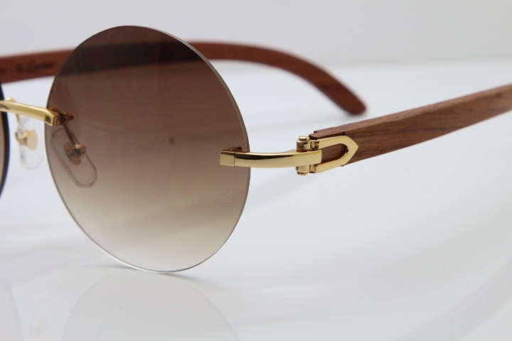 Hot Cartier CT3524012 Rimless Original Wood Sunglasses Size:57