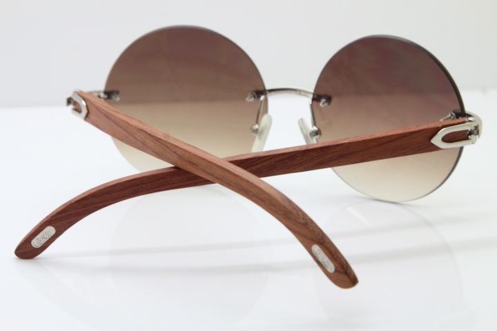 Hot Cartier CT3524012 Rimless Original Wood Sunglasses Size:57