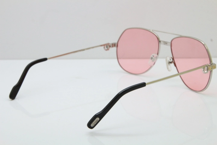 2018 New Cartier 1324912 Sunglasses in Gold Pink Lens