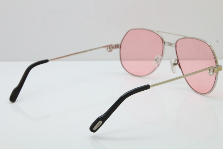 2018 New Cartier 1324912 Sunglasses in Gold Pink Lens