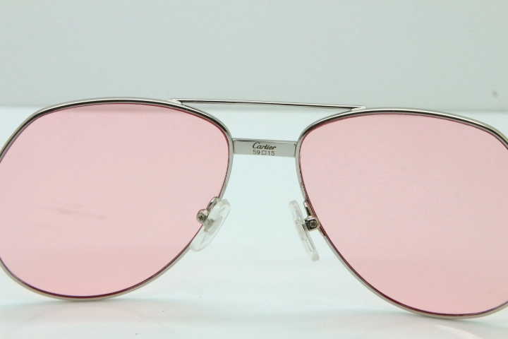 2018 New Cartier 1324912 Sunglasses in Gold Pink Lens