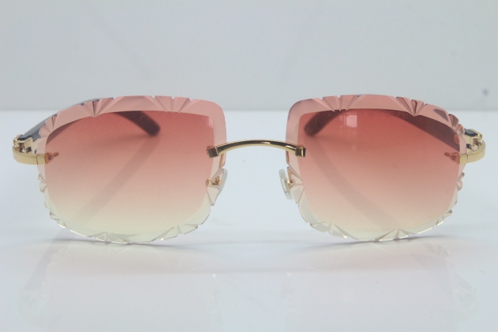 2018 New Cartier Rimless 3524012A Black Buffalo Sunglasses Gold Pink Limited edition