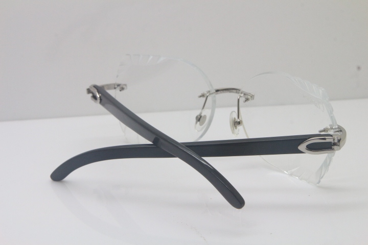 2018 New Cartier Rimless 3524012 Black Buffalo Horn Eyeglasses in Gold Trimming Lens Limited edition