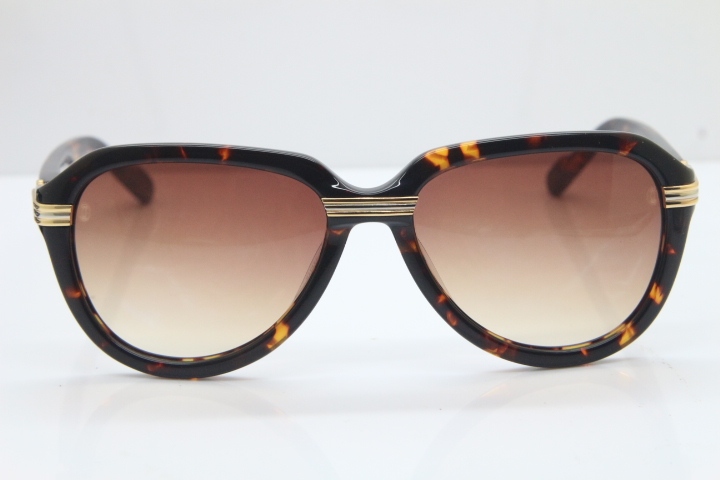 Cartier 1991 Vintage 1136125 Original Sunglasses In Tortoise Mix Gold Brown Lens