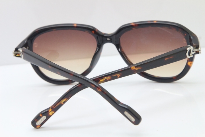 Cartier 1991 Vintage 1136125 Original Sunglasses In Tortoise Mix Silver Brown Lens