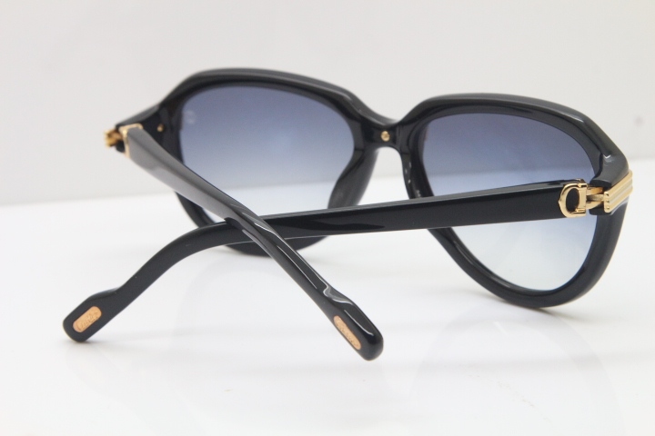 Cartier 1991 Vintage 1136125 Original Sunglasses In Black Mix Gold Gray Lens