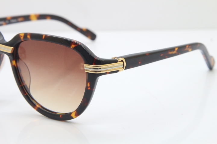 Cartier 1991 Vintage 1136125 Original Sunglasses In Tortoise Mix Gold Brown Lens