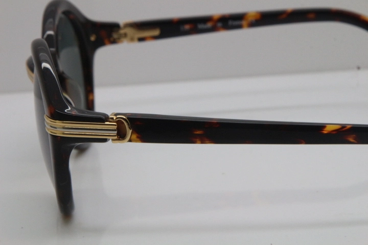 Cartier 1991 Vintage 1125108 Original Sunglasses In Tortoise Mix Gold Dark Lens