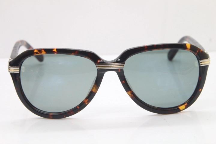 Cartier 1991 Vintage 1136125 Original Sunglasses In Tortoise Mix Silver Dark Lens