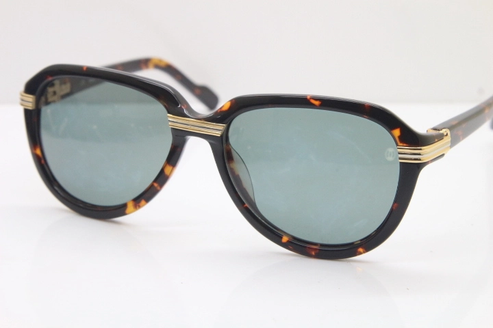 Cartier 1991 Vintage 1136125 Original Sunglasses In Tortoise Mix Gold Dark Lens