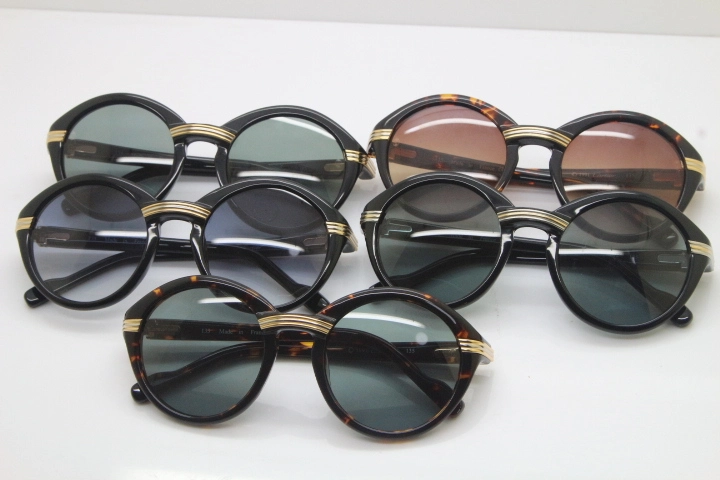 Cartier 1991 Vintage 1125108 Original Sunglasses In Black Mix Gold Dark Lens