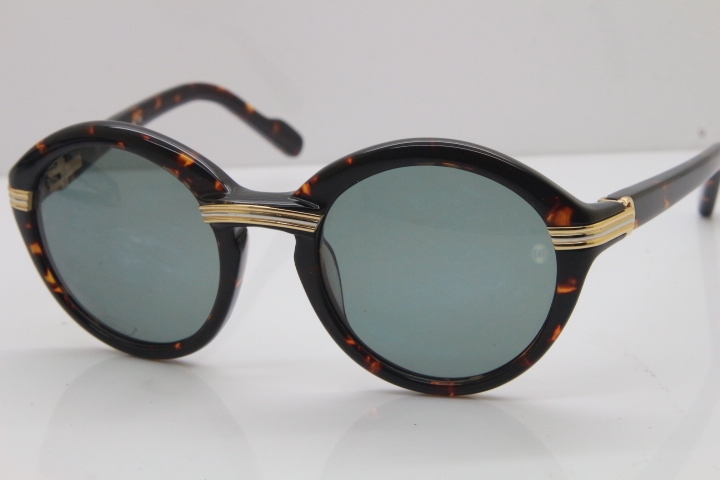 Cartier 1991 Vintage 1125108 Original Sunglasses In Tortoise Mix Gold Dark Lens