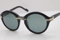 Cartier 1991 Vintage 1125108 Original Sunglasses In Black Mix Silver Dark Lens