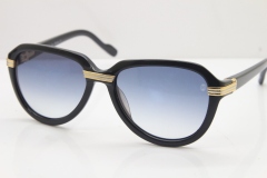 Cartier 1991 Vintage 1136125 Original Sunglasses In Black Mix Gold Gray Lens