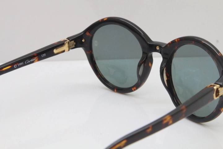 Cartier 1991 Vintage 1125108 Original Sunglasses In Tortoise Mix Gold Dark Lens