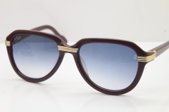 Cartier 1991 Vintage 1136125 Original Sunglasses In Wine Mix Gold Gray Lens