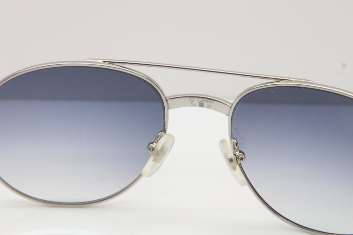 Cartier 1191437 Original Sunglasses In Silver Brown Lens