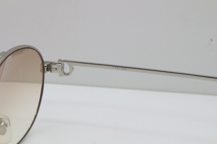 Cartier 1191437 Original Sunglasses In Silver Brown Lens