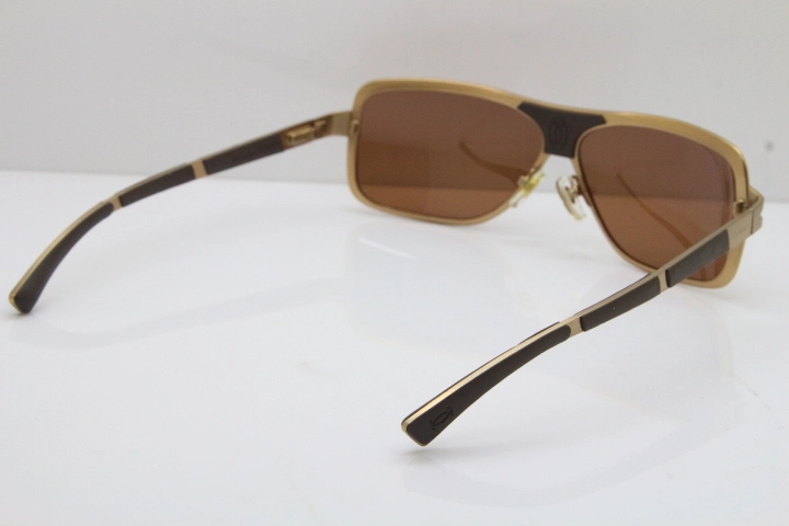 CARTIER T8200703 Sunglasses In Gold Brown Lens