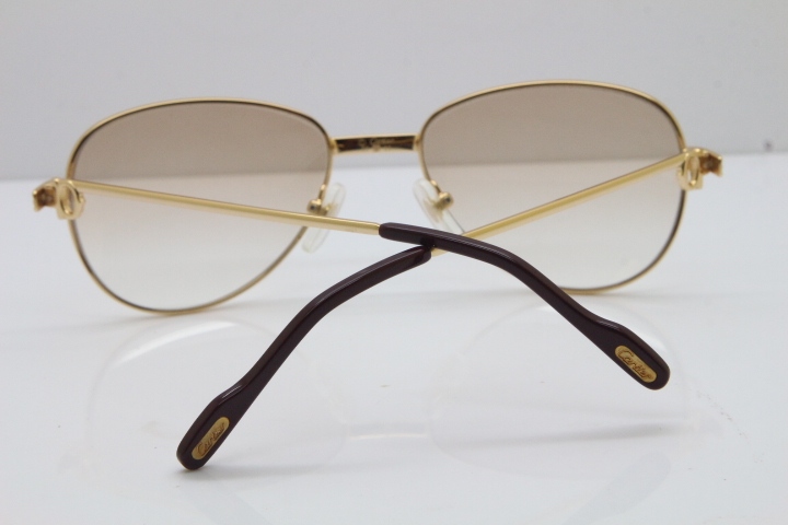 Cartier 1156479 Original Sunglasses In Gold Brown Lens