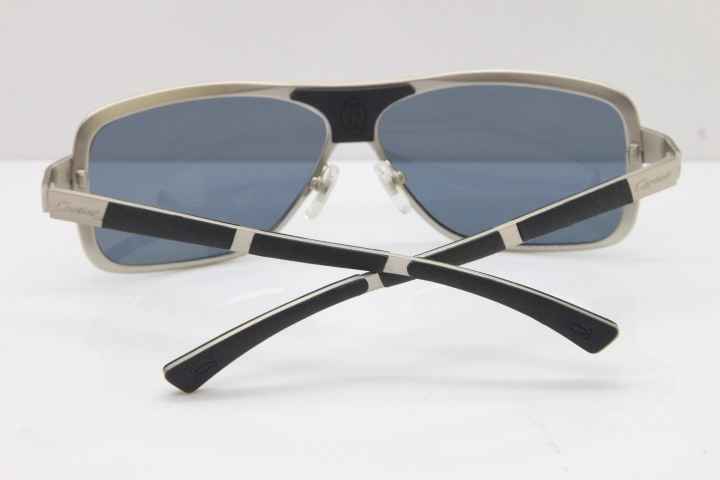 CARTIER T8200703 Original Sunglasses In Silver Dark Lens