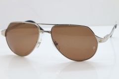 CARTIER EDITION Limited Santos Dumont 3592550 Sunglasses In Silver Brown Lens