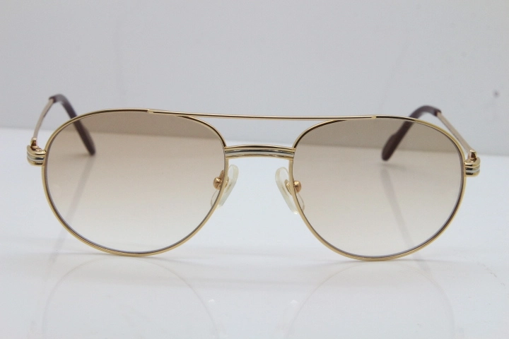 Cartier 1191437 Original Sunglasses In Gold Brown Lens