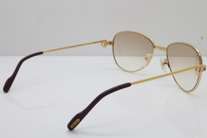 Cartier 1156479 Original Sunglasses In Gold Brown Lens