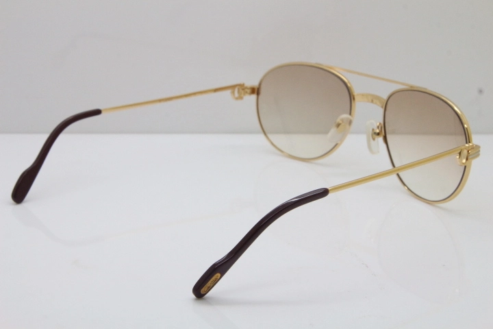 Cartier 1191437 Original Sunglasses In Gold Brown Lens