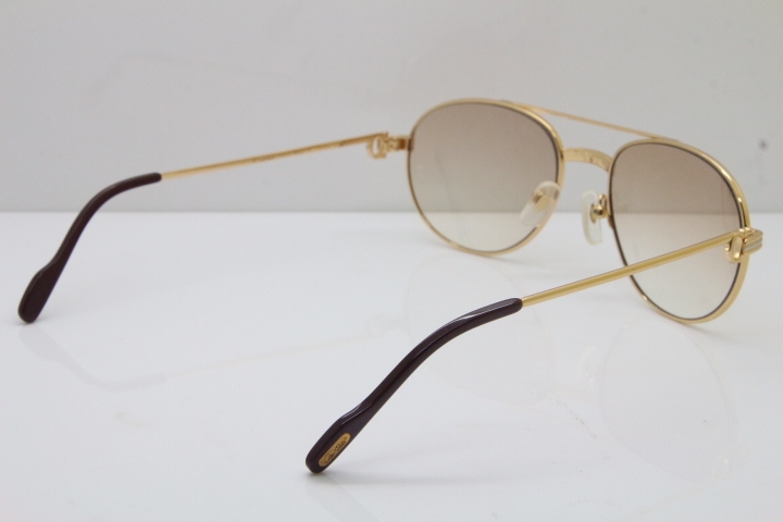 Cartier 1191437 Original Sunglasses In Gold Brown Lens