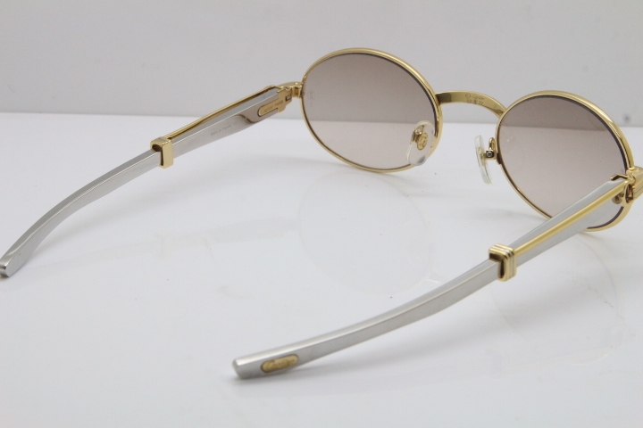 Cartier 7550178 Vintage Original Stainless Steel Sunglasses in Gold Brown Lens Size：53