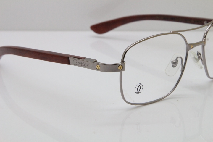 Cartier EDITON SANTOS DUMONT Wood 5037821 Original Eyeglasses In Gun Metal