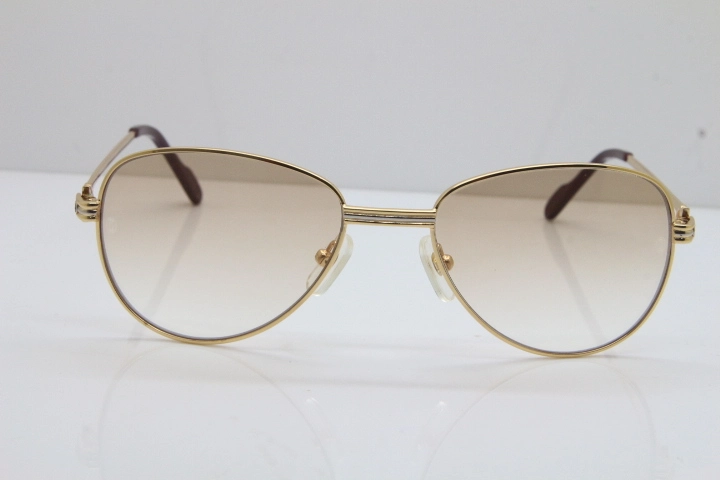 Cartier 1156479 Original Sunglasses In Gold Brown Lens