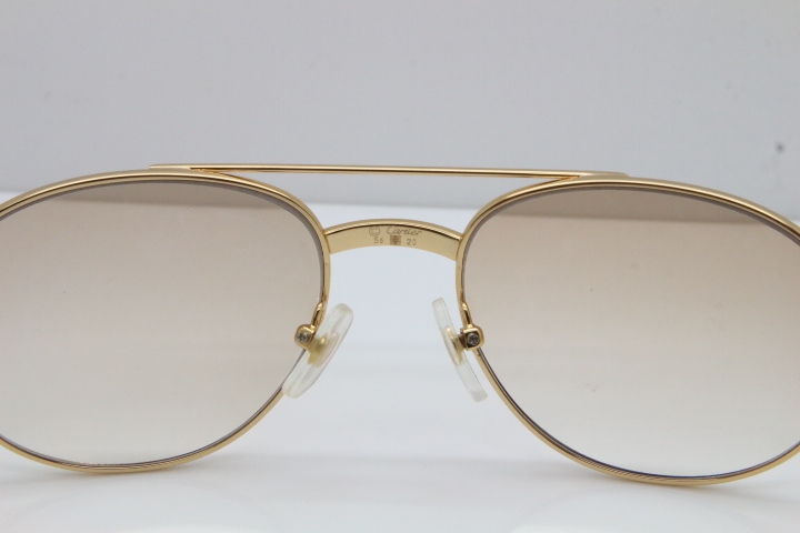 Cartier 1191437 Original Sunglasses In Gold Brown Lens