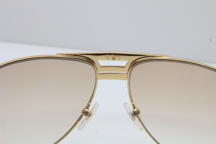 Cartier Diamond 1130036 Original Sunglasses In Gold Brown Lens