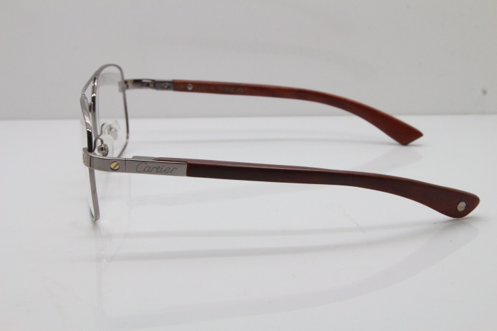 Cartier EDITON SANTOS DUMONT Wood 5037821 Original Eyeglasses In Gun Metal